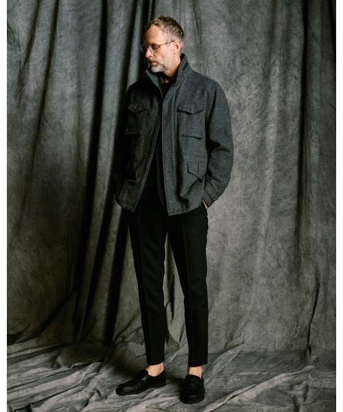 wjk（ダヴルジェイケイ）の「milled wool field jacket（ミリタリージャケット・メンズ・チャコールグレー/ブラック・SMALL/MEDIUM/LARGE/X-LARGE）」の13枚目の写真