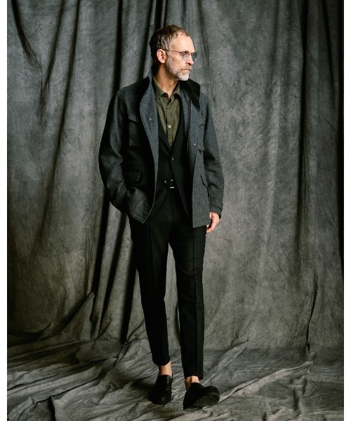 wjk（ダヴルジェイケイ）の「milled wool field jacket（ミリタリージャケット・メンズ・チャコールグレー/ブラック・SMALL/MEDIUM/LARGE/X-LARGE）」の14枚目の写真