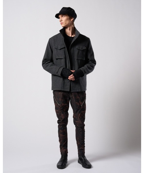 wjk（ダヴルジェイケイ）の「milled wool field jacket（ミリタリージャケット・メンズ・チャコールグレー/ブラック・SMALL/MEDIUM/LARGE/X-LARGE）」の17枚目の写真