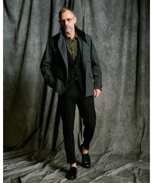 wjk（ダヴルジェイケイ）の「milled wool field jacket（ミリタリージャケット・メンズ・チャコールグレー/ブラック・SMALL/MEDIUM/LARGE/X-LARGE）」の15枚目の写真