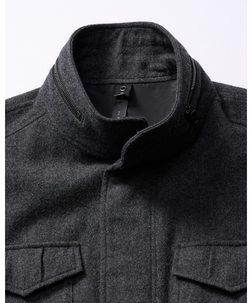 wjk（ダヴルジェイケイ）の「milled wool field jacket（ミリタリージャケット・メンズ・チャコールグレー/ブラック・SMALL/MEDIUM/LARGE/X-LARGE）」の5枚目の写真