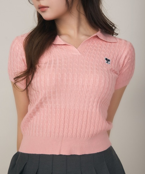 Onepoint полувоенная рубашка с коротким рукавом (half‑sleeve rib knit)
