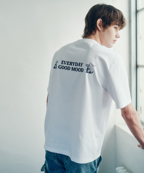 MINDBRIDGE（マインドブリッジ）の「[コリンズ]スーピマ_バックポイントセミオーバーティーシャツ - 3color（Tシャツ/カットソー・メンズ・ミント/オフホワイト/ブラック・95/100/105/110）」の4枚目の写真