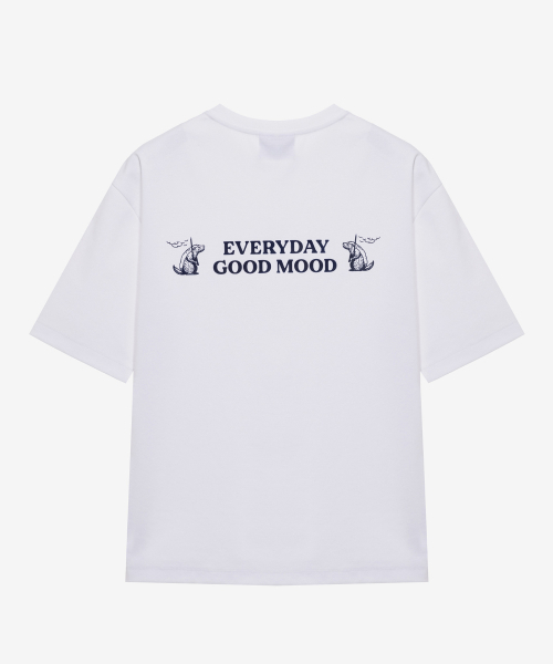 MINDBRIDGE（マインドブリッジ）の「[コリンズ]スーピマ_バックポイントセミオーバーティーシャツ - 3color（Tシャツ/カットソー・メンズ・ミント/オフホワイト/ブラック・95/100/105/110）」の6枚目の写真