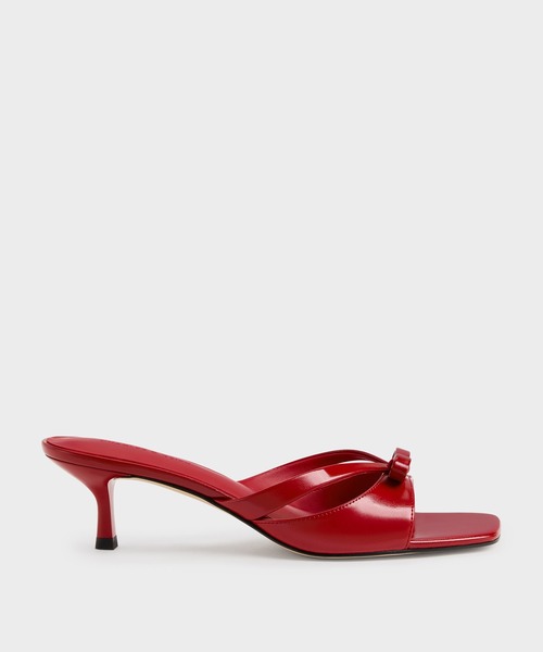 CHARLES & KEITH(チャールズ & キース)の「Kaleen カリーン キトゥンヒールミュール(サンダル・レディース・レッド/ブラック・23cm/22.5cm/25cm/24.5cm/23.5cm)」の5枚目の写真