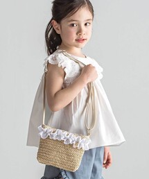 Tartine et Chocolat | 【お揃い】麦わら見えフリルデザイン ペーパーショルダーバッグ(ショルダーバッグ)