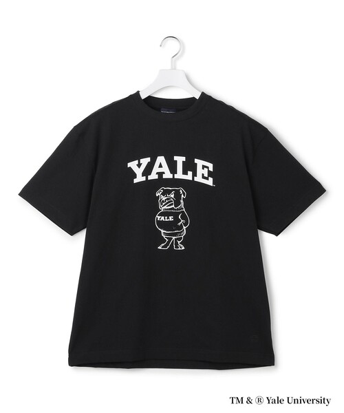 J.PRESS YORK STREET（ジェイプレスヨークストリート）の「【YALE別注】【UNISEX】ブルドッグ プリント Tシャツ（Tシャツ/カットソー・メンズ・ブラック系/ホワイト系/ライトグリーン系・SMALL/LARGE/MEDIUM）」の2枚目の写真