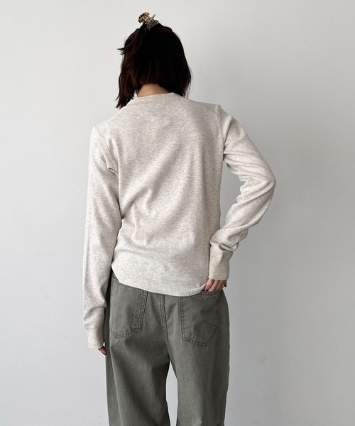 CANAL JEAN（キャナルジーン）の「FAITH MILLS CORP　サーマルヘンリープルオーバー（Tシャツ/カットソー・レディース・オートミール/ネイビー・MEDIUM）」の13枚目の写真
