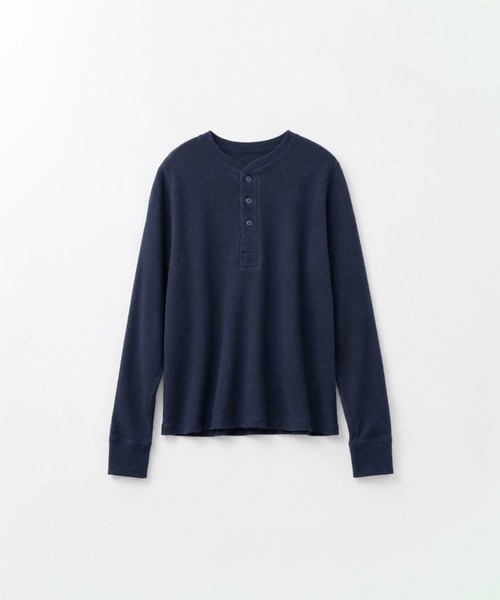 CANAL JEAN（キャナルジーン）の「FAITH MILLS CORP　サーマルヘンリープルオーバー（Tシャツ/カットソー・レディース・オートミール/ネイビー・MEDIUM）」の3枚目の写真