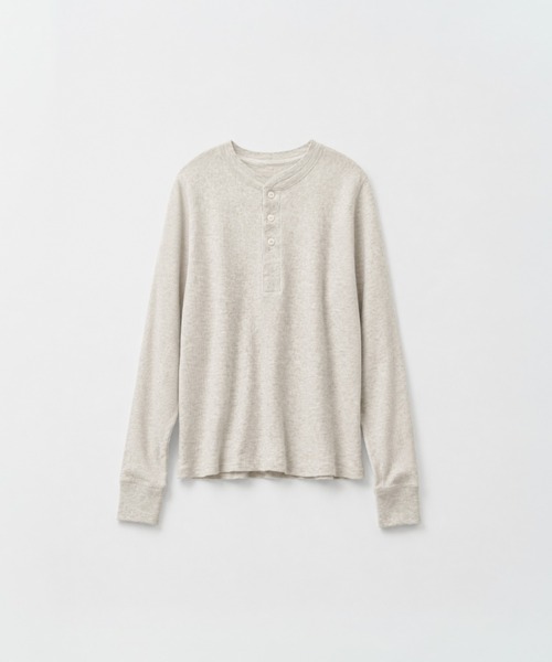 CANAL JEAN（キャナルジーン）の「FAITH MILLS CORP　サーマルヘンリープルオーバー（Tシャツ/カットソー・レディース・オートミール/ネイビー・MEDIUM）」の4枚目の写真