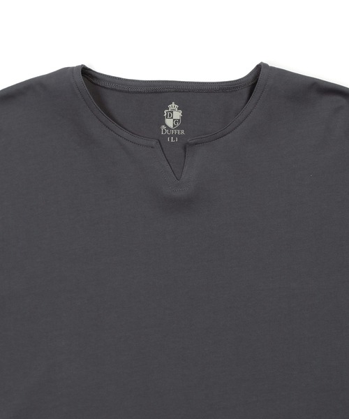 The DUFFER of ST.GEORGE(ザダファーオブセントジョージ)の「SILICON BIO KEY NECK S/SL TEE:シリコンバイオ加工 シルキータッチ キーネックTシャツ(Tシャツ/カットソー・メンズ・チャコールグレー/ブラック/ホワイト・X-LARGE/SMALL/LARGE/MEDIUM)」の15枚目の写真