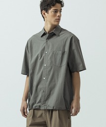 【SLICK/スリック】Mini Check Drawstring Regular Collar Shirt/ミニチェックドローストリングレギュラーカラーシャツ