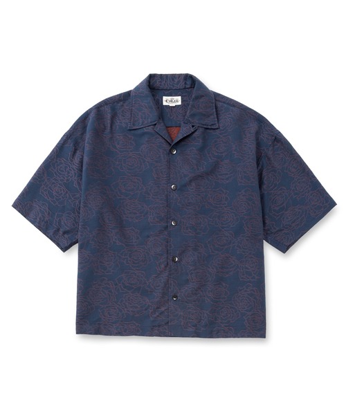 CALEE（キャリー）の「5 LENGHT ROSE PATTERN JACQUARD SH（シャツ/ブラウス・メンズ・ネイビー・X-LARGE/LARGE/MEDIUM）」の2枚目の写真