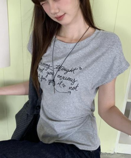 semplice（センプリチェ）の「Ｔシャツ【韓国ファッション】（Tシャツ/カットソー・レディース・グレー・XL/L/M/S）」の8枚目の写真