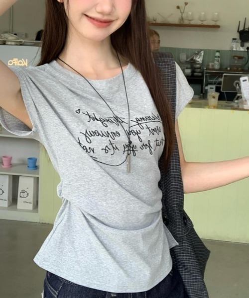 semplice（センプリチェ）の「Ｔシャツ【韓国ファッション】（Tシャツ/カットソー・レディース・グレー・XL/L/M/S）」の3枚目の写真