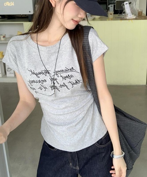 semplice（センプリチェ）の「Ｔシャツ【韓国ファッション】（Tシャツ/カットソー・レディース・グレー・XL/L/M/S）」の7枚目の写真