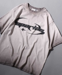 Spray coating Teleco T-Shirt/グランジ スプレー加工 ショート丈 テレコ 半袖Tシャツ レディース メンズ
