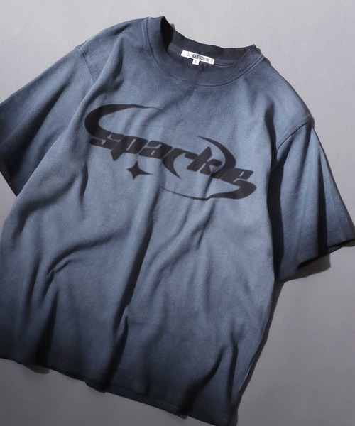SITRY（シトリー）の「Spray coating Teleco T-Shirt/グランジ スプレー加工 ショート丈 テレコ 半袖Tシャツ レディース メンズ（Tシャツ/カットソー・メンズ・チャコール/ピンク/ホワイト・L/M）」の2枚目の写真