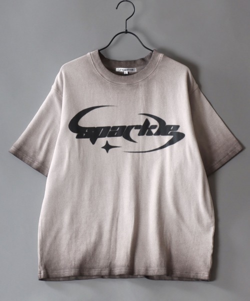 SITRY（シトリー）の「Spray coating Teleco T-Shirt/グランジ スプレー加工 ショート丈 テレコ 半袖Tシャツ レディース メンズ（Tシャツ/カットソー・メンズ・チャコール/ピンク/ホワイト・L/M）」の4枚目の写真