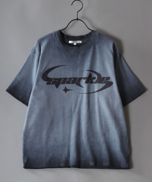 SITRY（シトリー）の「Spray coating Teleco T-Shirt/グランジ スプレー加工 ショート丈 テレコ 半袖Tシャツ レディース メンズ（Tシャツ/カットソー・メンズ・チャコール/ピンク/ホワイト・L/M）」の5枚目の写真