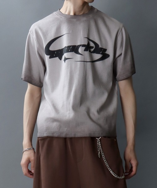 SITRY（シトリー）の「Spray coating Teleco T-Shirt/グランジ スプレー加工 ショート丈 テレコ 半袖Tシャツ レディース メンズ（Tシャツ/カットソー・メンズ・チャコール/ピンク/ホワイト・L/M）」の15枚目の写真