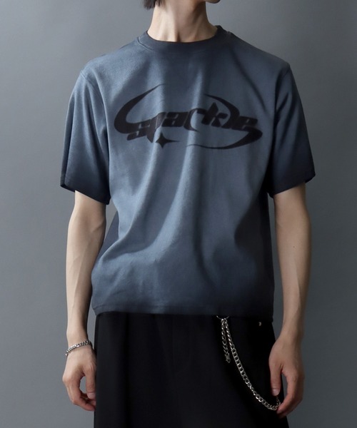SITRY（シトリー）の「Spray coating Teleco T-Shirt/グランジ スプレー加工 ショート丈 テレコ 半袖Tシャツ レディース メンズ（Tシャツ/カットソー・メンズ・チャコール/ピンク/ホワイト・L/M）」の20枚目の写真