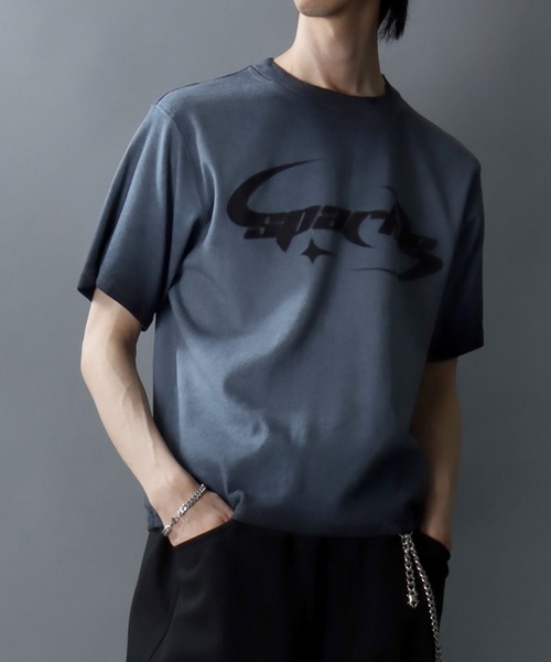 SITRY（シトリー）の「Spray coating Teleco T-Shirt/グランジ スプレー加工 ショート丈 テレコ 半袖Tシャツ レディース メンズ（Tシャツ/カットソー・メンズ・チャコール/ピンク/ホワイト・L/M）」の21枚目の写真