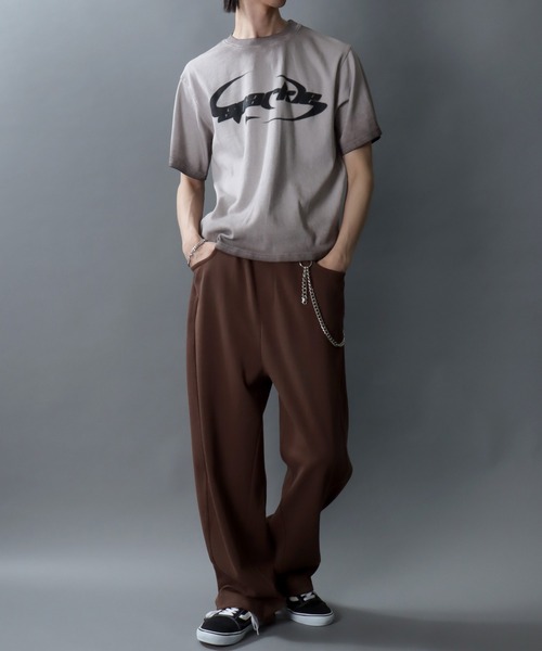 SITRY（シトリー）の「Spray coating Teleco T-Shirt/グランジ スプレー加工 ショート丈 テレコ 半袖Tシャツ レディース メンズ（Tシャツ/カットソー・メンズ・チャコール/ピンク/ホワイト・L/M）」の19枚目の写真
