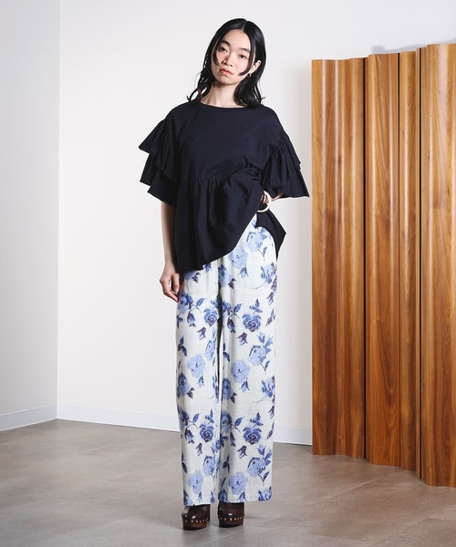 ROSE BUD（ローズバッド）の「FRILL TEE（Tシャツ/カットソー・レディース・オレンジ/ホワイト/ブラック・ONE SIZE）」の16枚目の写真