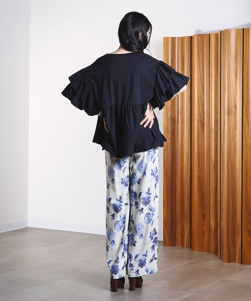ROSE BUD（ローズバッド）の「FRILL TEE（Tシャツ/カットソー・レディース・オレンジ/ホワイト/ブラック・ONE SIZE）」の18枚目の写真