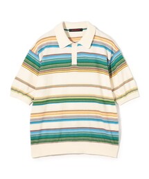 CABaN（キャバン）の「コットンカシミヤ マルチボーダー ポロプルオーバー（ニット/セーター）」