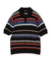 CABaN（キャバン）の「コットンカシミヤ マルチボーダー ポロプルオーバー（ニット/セーター）」