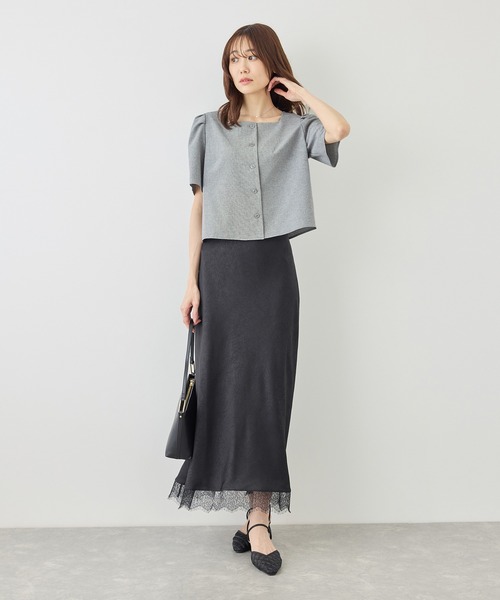 ROPE' PICNIC(ロペピクニック)の「リネンライクシリーズ ドライタッチスクエアネックブラウス/UVカット・接触冷感・防シワ(シャツ/ブラウス・レディース・ブラウン/グレー系その他/ネイビー・FREE)」の20枚目の写真