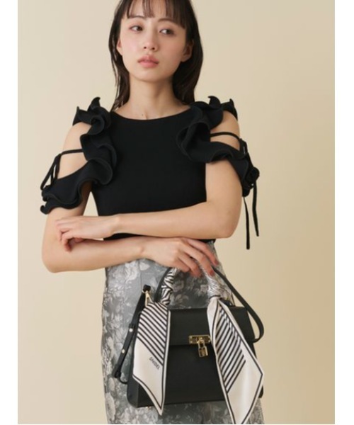 SNIDEL(スナイデル)の「スカーフパッドロックバッグ(ハンドバッグ・レディース・ブラック/アイボリー/ブラウン・F)」の15枚目の写真