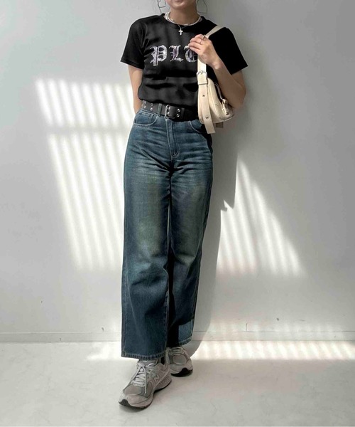 AS KNOW AS plus(アズノゥアズプラス)の「〇ラインストーンブランドロゴ ちびTシャツ(Tシャツ/カットソー・レディース・オフホワイト/ブラック・FREE)」の8枚目の写真