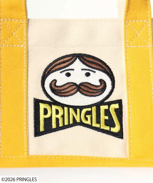 Salong hameu(サロン ハミュー)の「Pringles(プリングルズ) Mr.P ワンポイント刺繍 配色キャンバスランチトートバッグ(トートバッグ・レディース・ホワイト×レッド/ホワイト×イエロー/ホワイト×グリーン・FREE)」の9枚目の写真