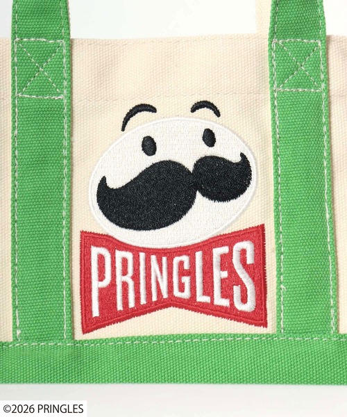 Salong hameu(サロン ハミュー)の「Pringles(プリングルズ) Mr.P ワンポイント刺繍 配色キャンバスランチトートバッグ(トートバッグ・レディース・ホワイト×レッド/ホワイト×イエロー/ホワイト×グリーン・FREE)」の7枚目の写真