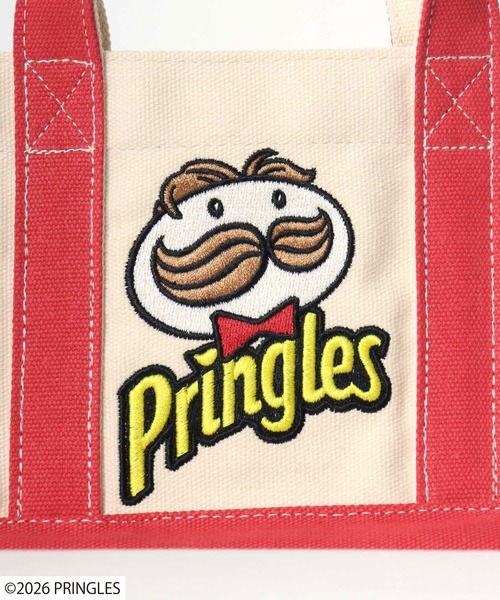 Salong hameu(サロン ハミュー)の「Pringles(プリングルズ) Mr.P ワンポイント刺繍 配色キャンバスランチトートバッグ(トートバッグ・レディース・ホワイト×レッド/ホワイト×イエロー/ホワイト×グリーン・FREE)」の5枚目の写真