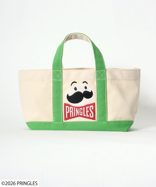 Salong hameu(サロン ハミュー)の「Pringles(プリングルズ) Mr.P ワンポイント刺繍 配色キャンバスランチトートバッグ(トートバッグ・レディース・ホワイト×レッド/ホワイト×イエロー/ホワイト×グリーン・FREE)」の6枚目の写真