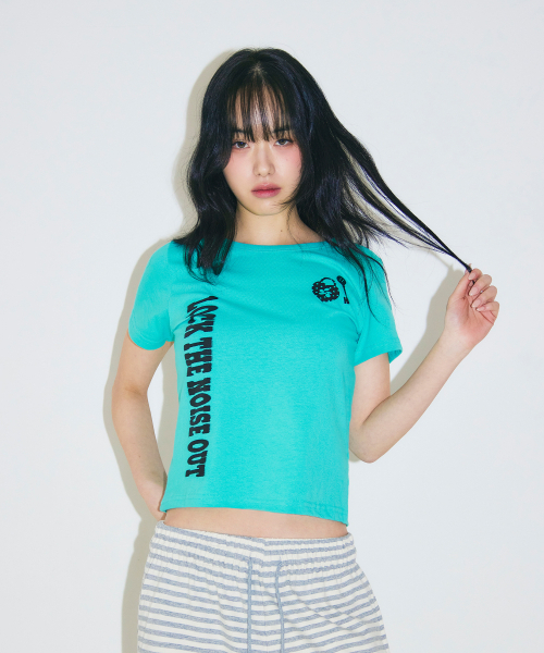 SLEEKGLOW（スリック グロウ）の「アンロックセミクロップTシャツ[ミント]（Tシャツ/カットソー・レディース・その他・FREE）」の2枚目の写真