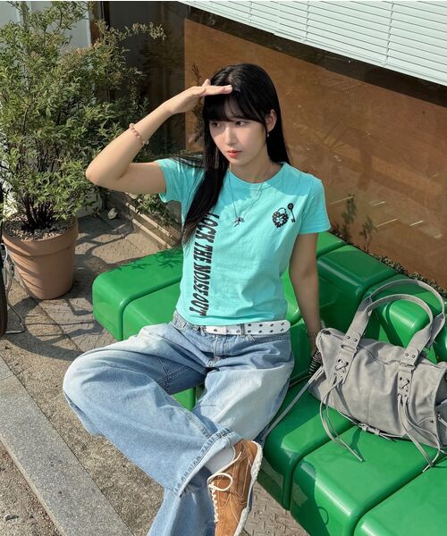 SLEEKGLOW（スリック グロウ）の「アンロックセミクロップTシャツ[ミント]（Tシャツ/カットソー・レディース・その他・FREE）」の12枚目の写真