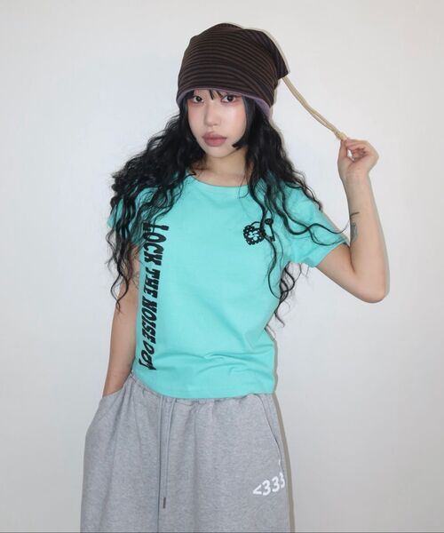SLEEKGLOW（スリック グロウ）の「アンロックセミクロップTシャツ[ミント]（Tシャツ/カットソー・レディース・その他・FREE）」の21枚目の写真