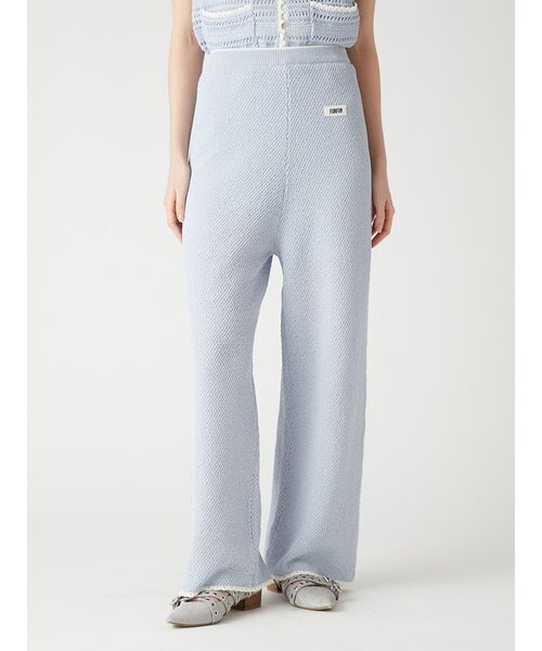 FURFUR(ファーファー)の「クロシェニットパンツ(デニムパンツ・レディース・ホワイト/サックスブルー/その他・F)」の3枚目の写真