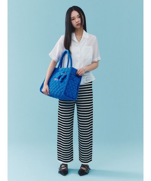 FURFUR(ファーファー)の「クロシェニットパンツ(デニムパンツ・レディース・ホワイト/サックスブルー/その他・F)」の5枚目の写真