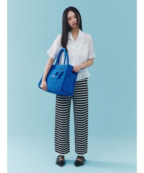 FURFUR(ファーファー)の「クロシェニットパンツ(デニムパンツ・レディース・ホワイト/サックスブルー/その他・F)」の6枚目の写真