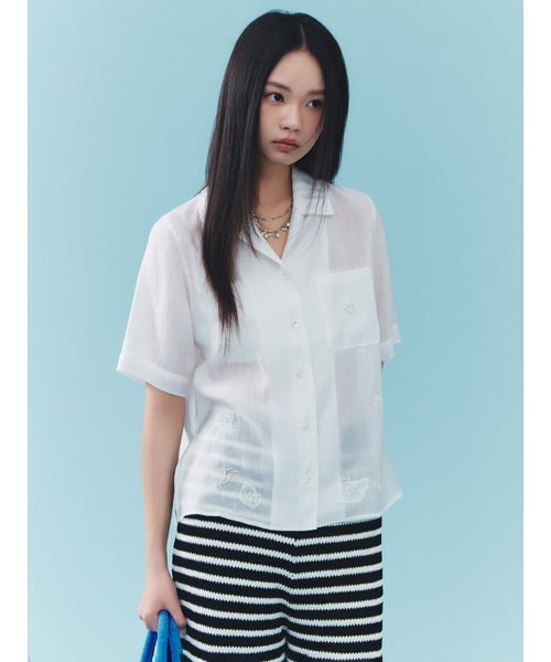 FURFUR(ファーファー)の「クロシェニットパンツ(デニムパンツ・レディース・ホワイト/サックスブルー/その他・F)」の7枚目の写真