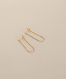 COCOSHNIK 10Kゴールド ピアス(両耳用) K10ダイヤモンド アーチクロス スタッドピアス（ピアス（両耳用