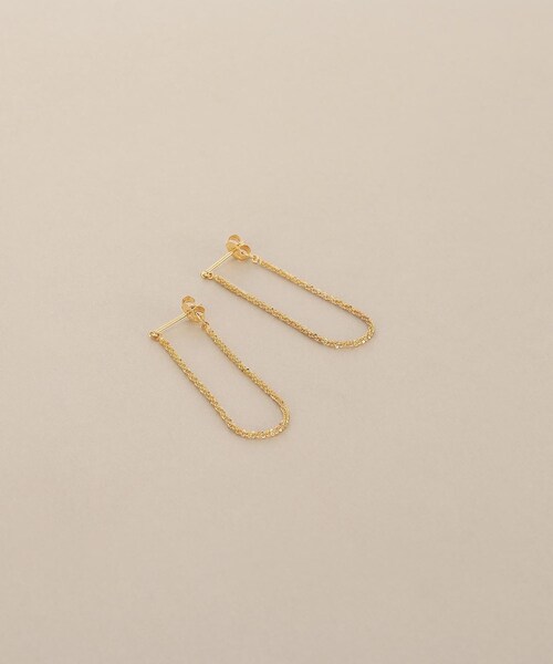 COCOSHNIK（ココシュニック）の「K18クリスクロスチェーンフープ スタッドピアス（ピアス（両耳用）・レディース・イエローゴールド・00）」の9枚目の写真