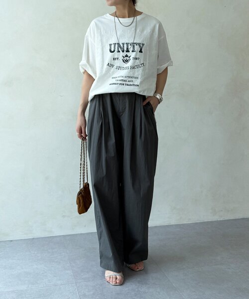 DouDou(ドゥドゥ)の「【WEB限定】ロゴ×レースTEE(Tシャツ/カットソー・レディース・ブラウン/オフホワイト/ブラック・FREE)」の4枚目の写真