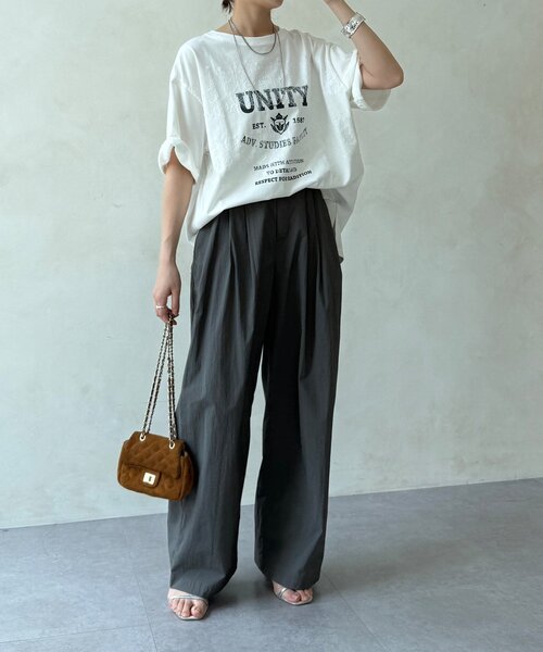 DouDou(ドゥドゥ)の「【WEB限定】ロゴ×レースTEE(Tシャツ/カットソー・レディース・ブラウン/オフホワイト/ブラック・FREE)」の5枚目の写真